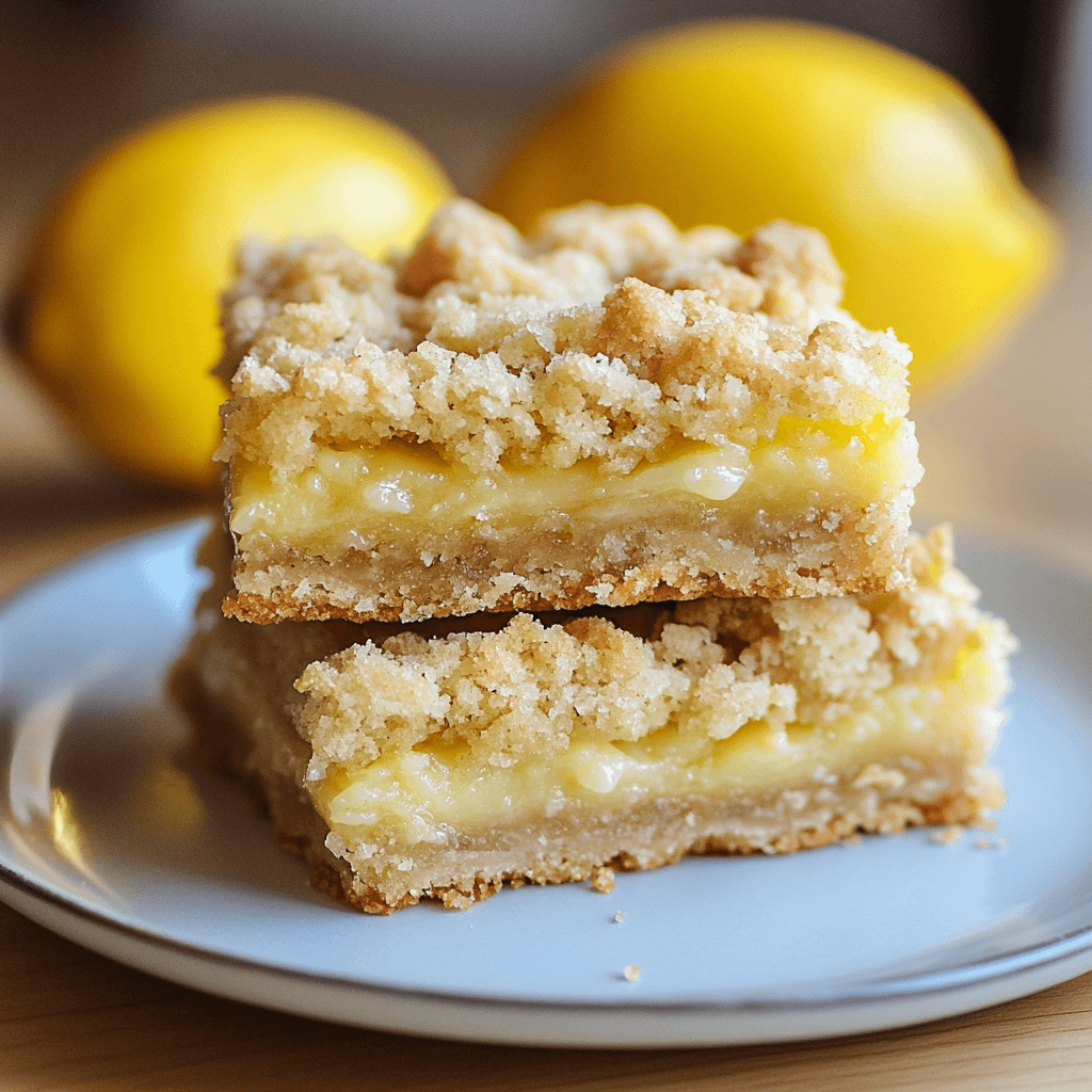 Delicious homemade Lemon Crumb Bars recipe, ready to be enjoyed.