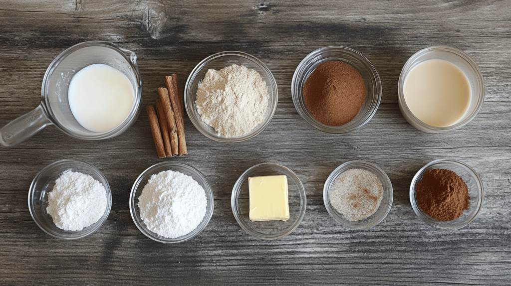 Key ingredients for making a delicious Snickerdoodle Cobbler.
